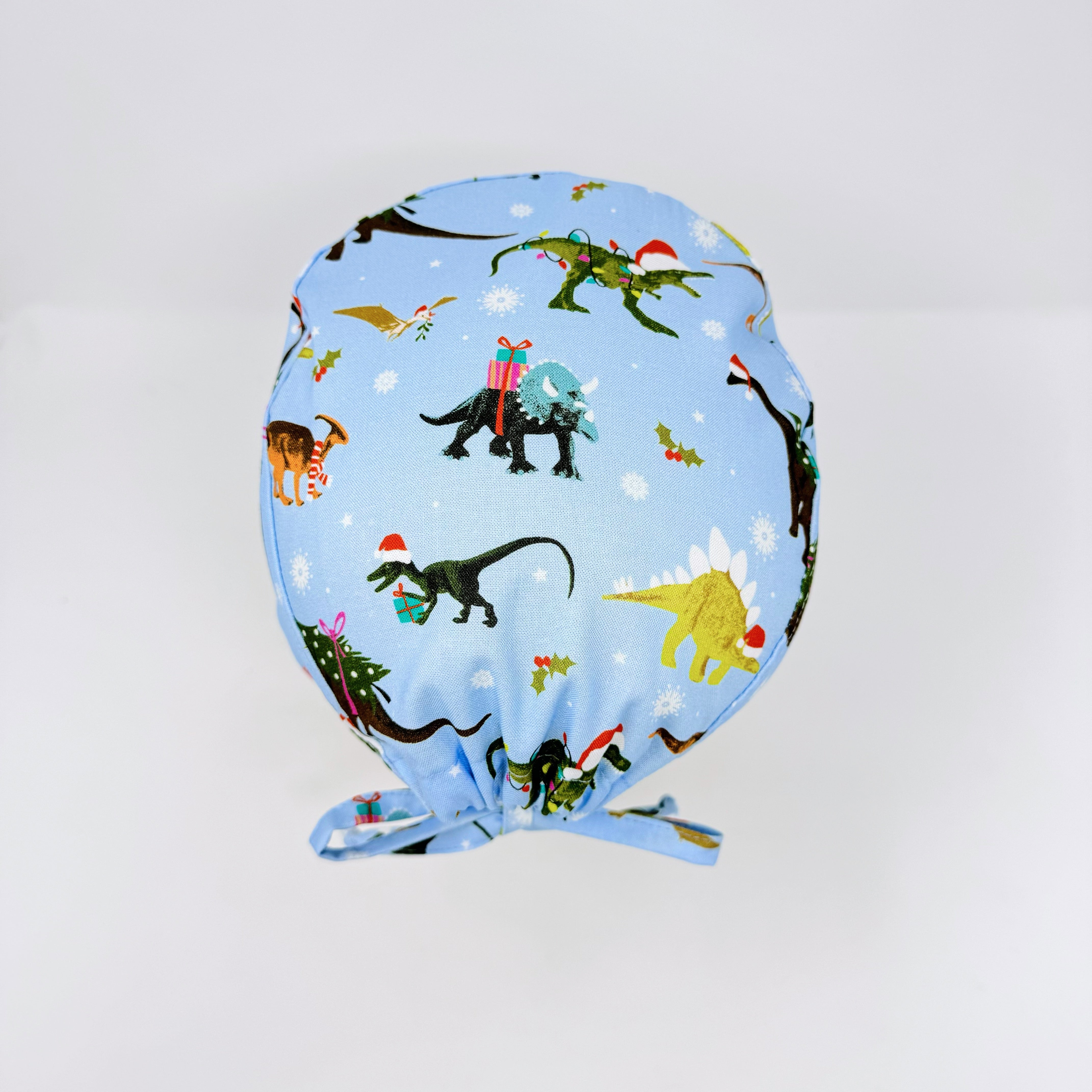 Christmas Skull tie-back style surgical scrub cap by Paradise Caps.