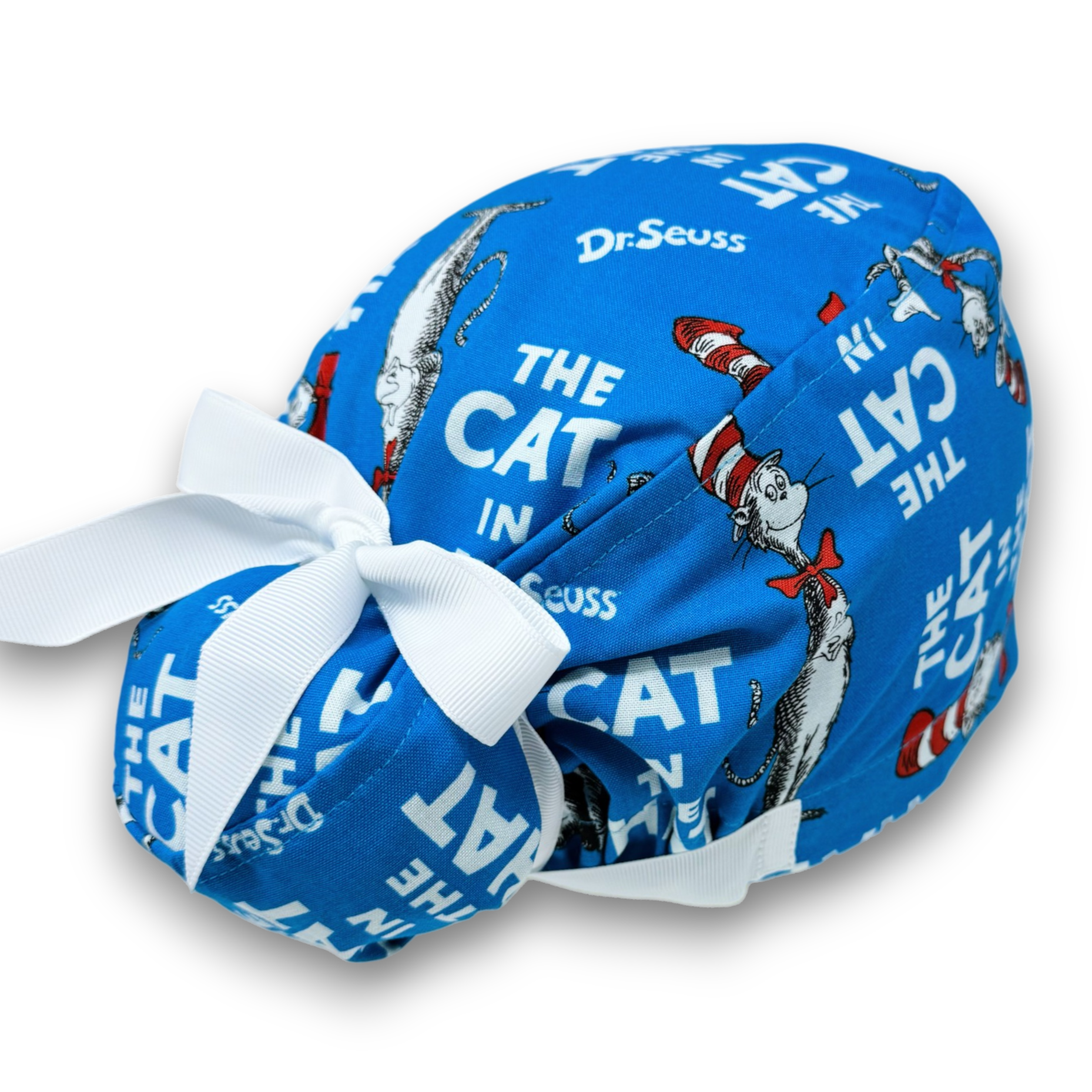 The Cat Euro scrub cap with ties for Women by Paradise Caps. Euro PLUS style.