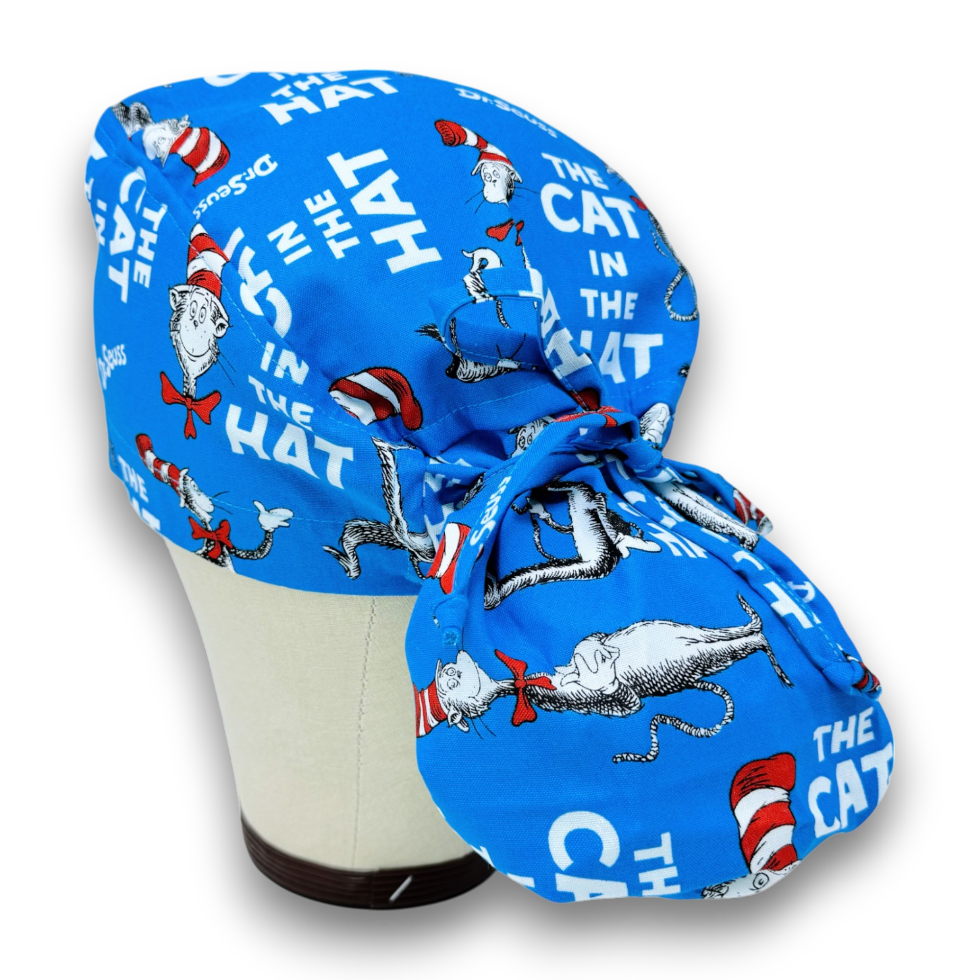 The Cat Ponytail scrub cap for women with satin lined option by Paradise Caps.
