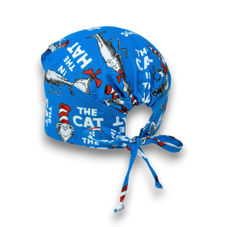The Cat Skull tie-back style surgical scrub cap by Paradise Caps.