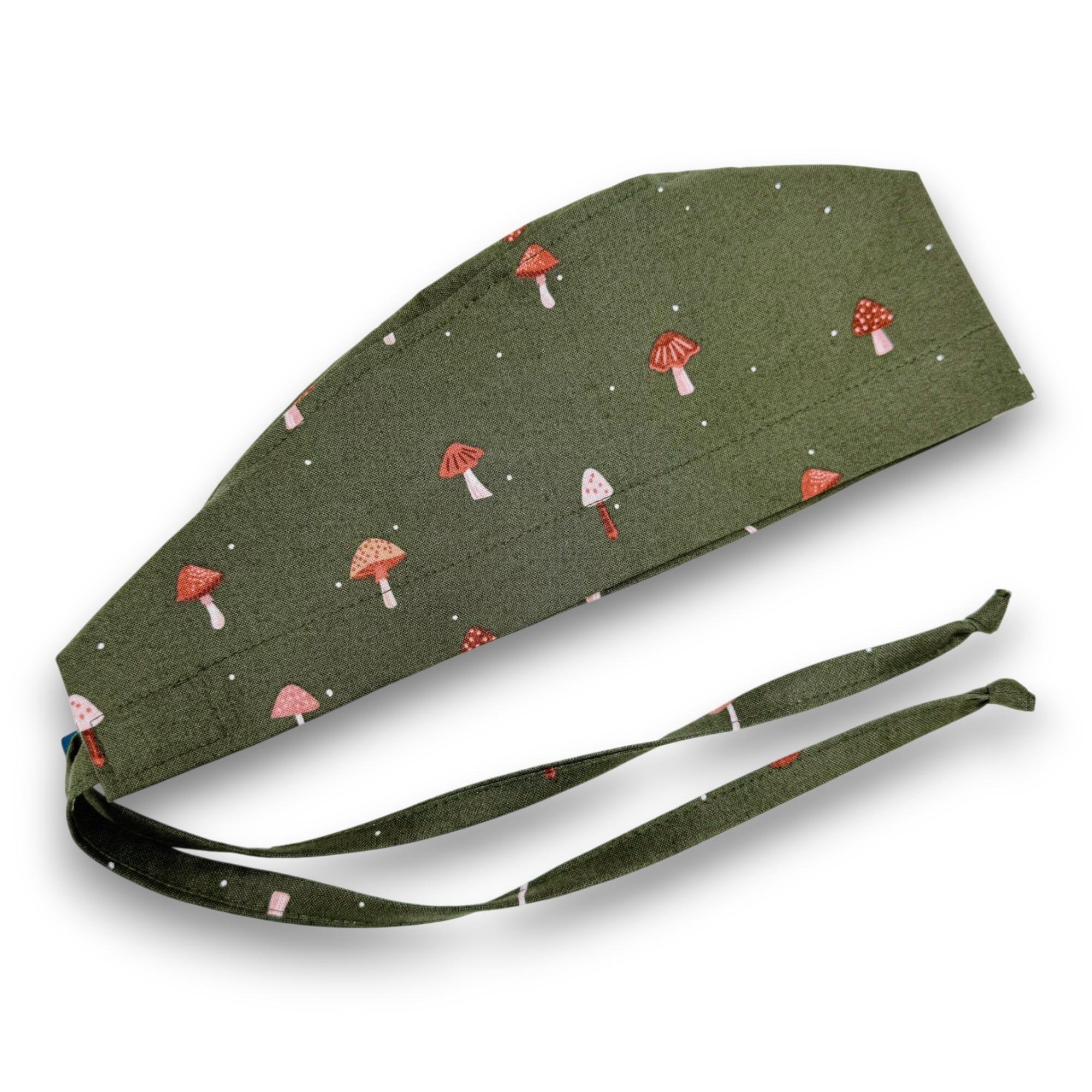 Autumn Mushroom Skull tie-back style surgical scrub cap for men by Paradise Caps.