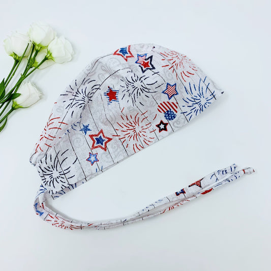 Patriotic surgical cap. Medical Scrub Cap, Unisex Scrub Caps