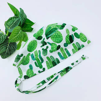 Cactus Skull tie-back style surgical scrub cap for men by Paradise Caps.