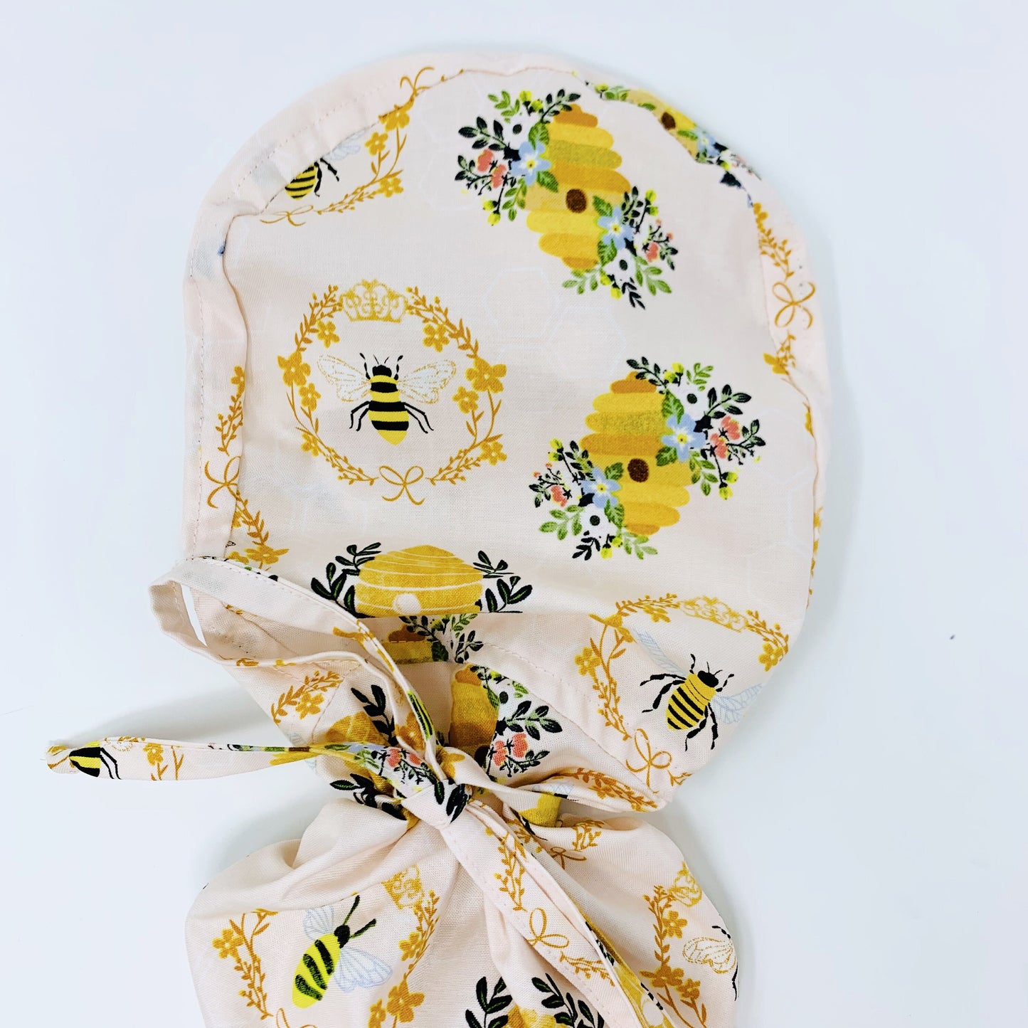 Bees Ponytail Scrub Cap. Surgical cap with ponytail, Scrub caps for women