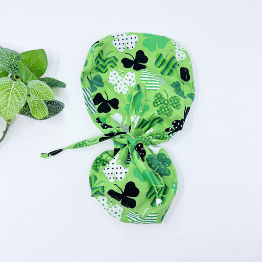 St. Patricks Day Ponytail Scrub Cap for Women