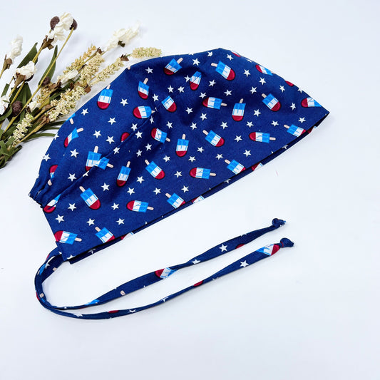 4th of July surgical cap.  Medical Scrub Cap, Unisex Scrub Caps