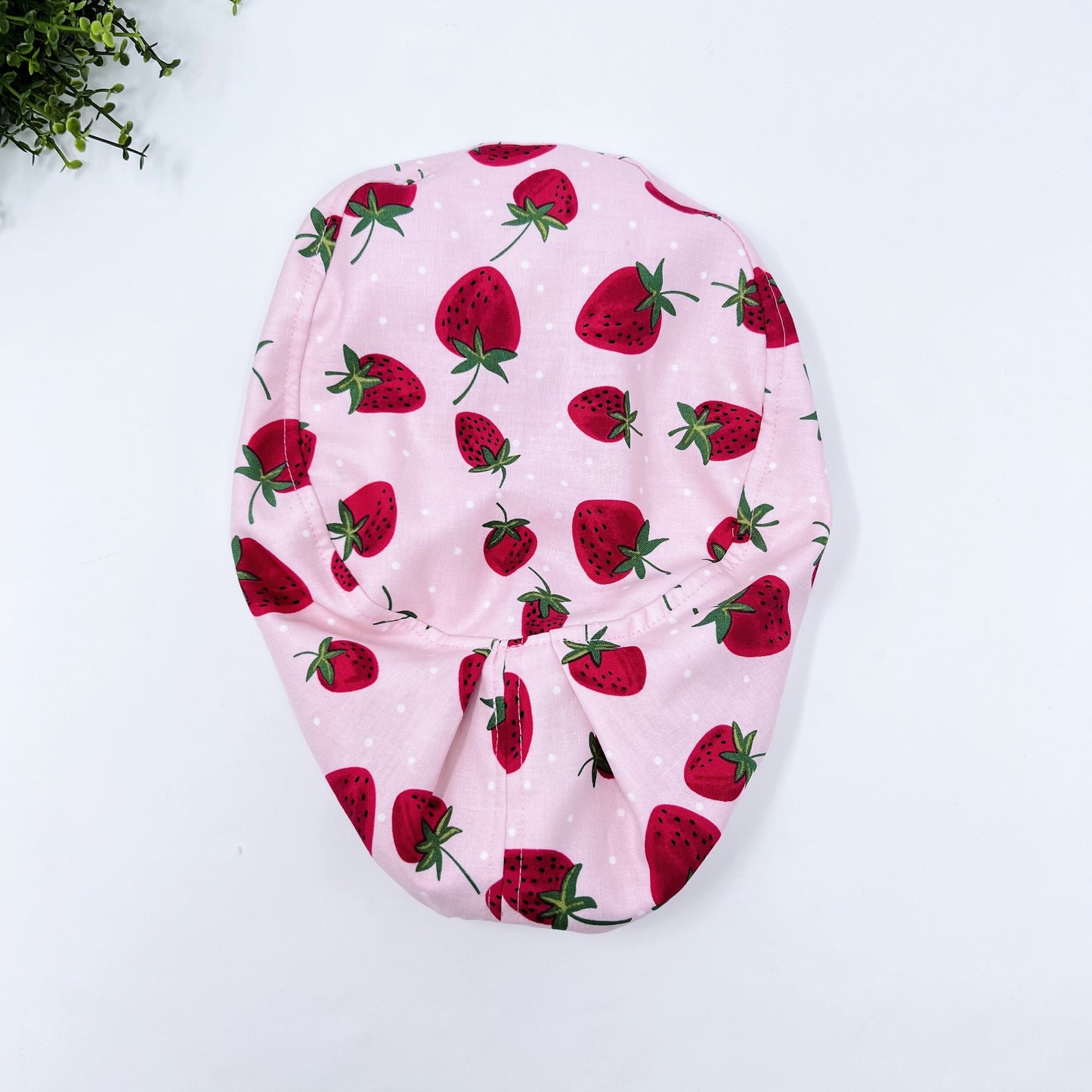 Strawberries Euro Scrub Cap for Women, Surgical cap Satin Lined Option