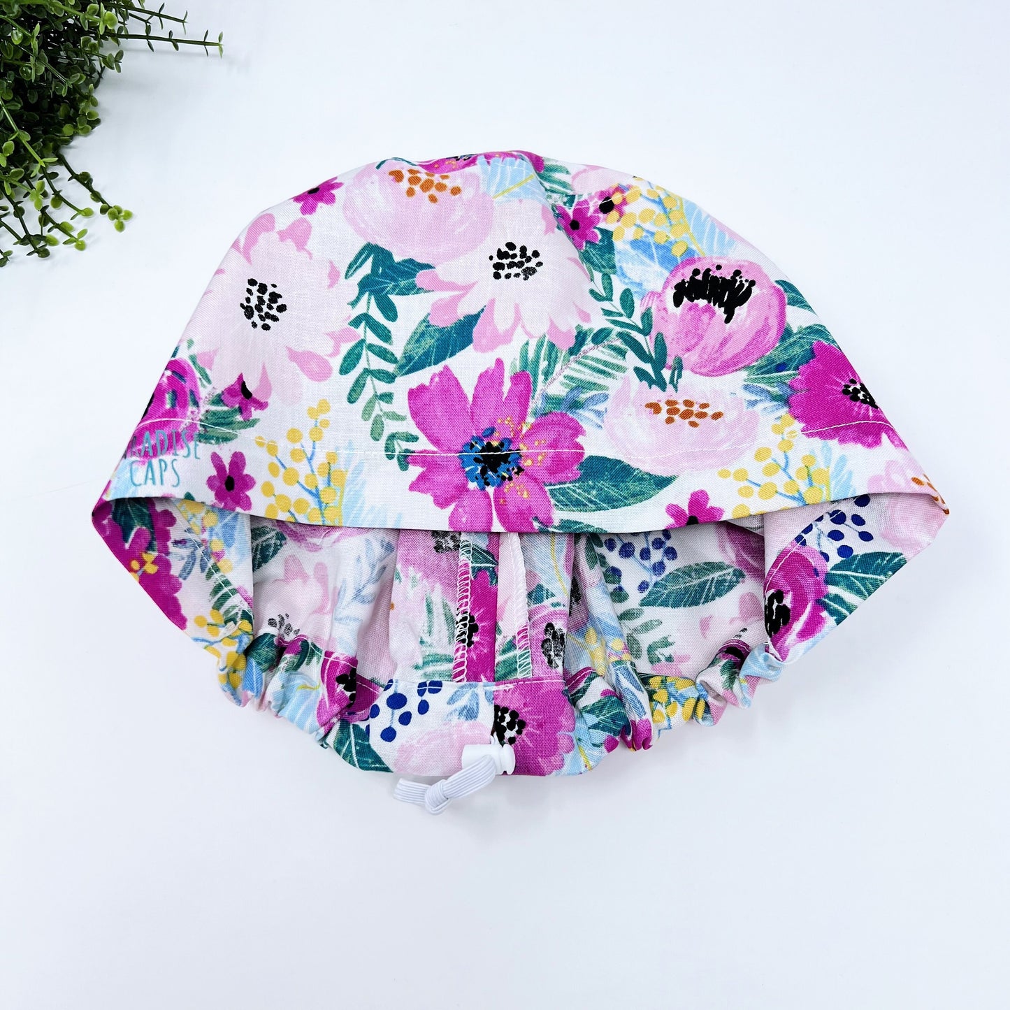 Floral Euro Scrub Cap for Women, Surgical cap Satin Lined Option