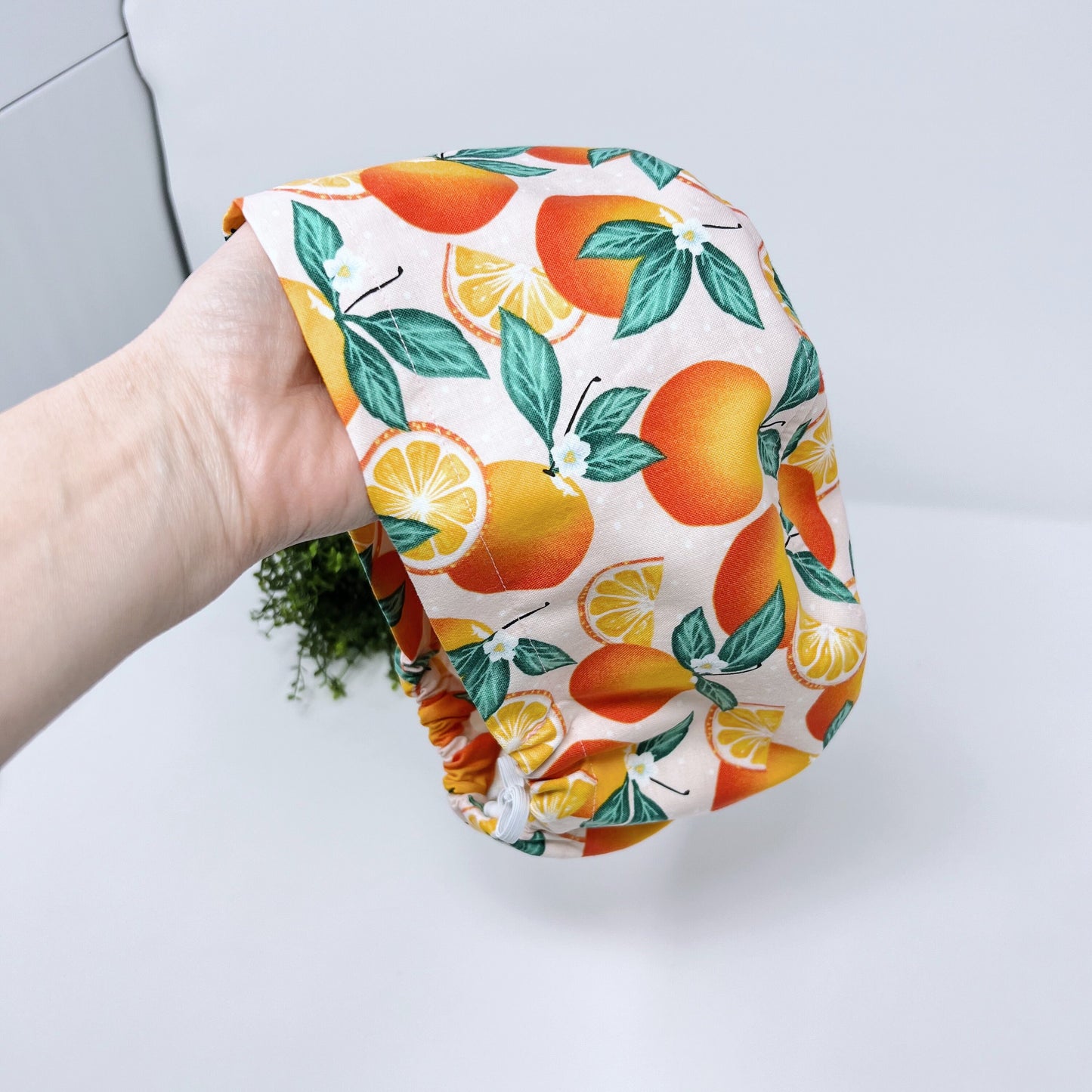 Oranges Euro Scrub Cap for Women, Surgical cap Satin Lined Option