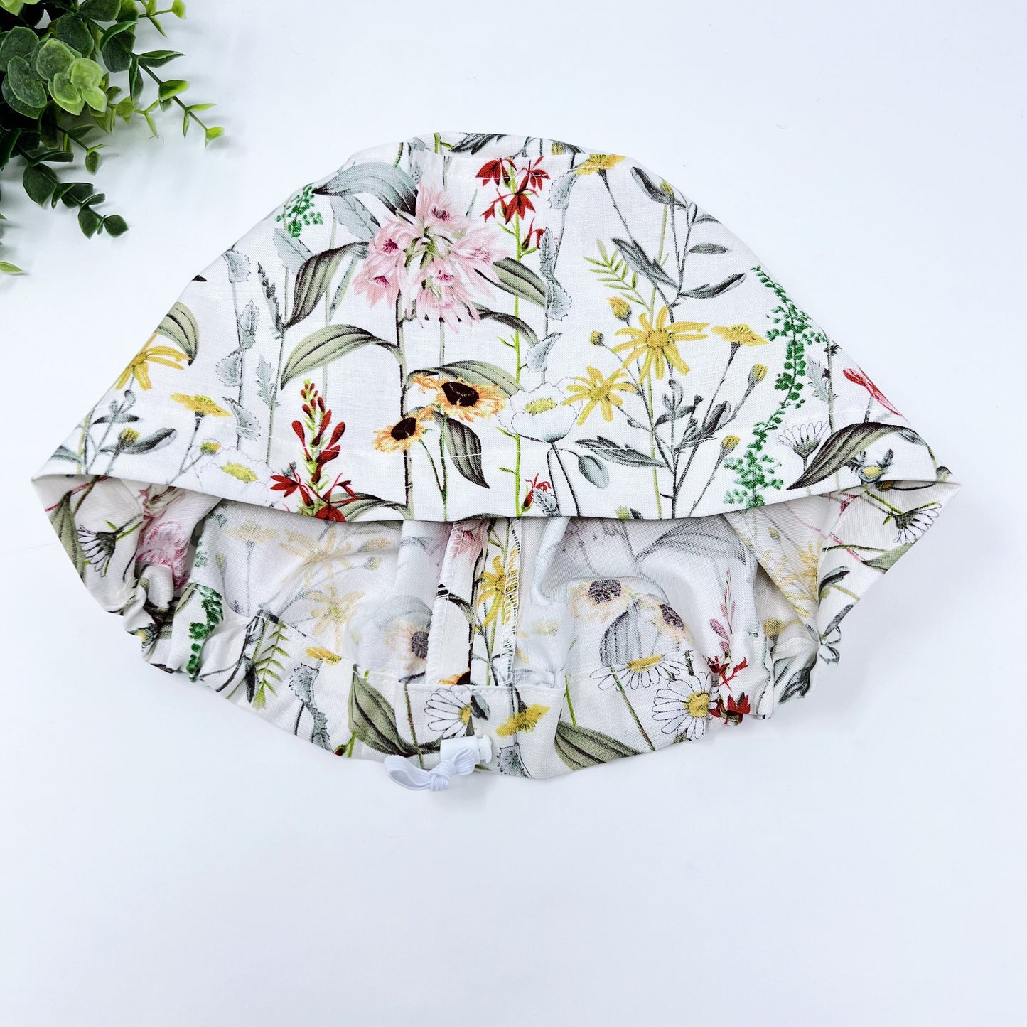 Floral Euro Scrub Cap for Women, Surgical cap Satin Lined Option