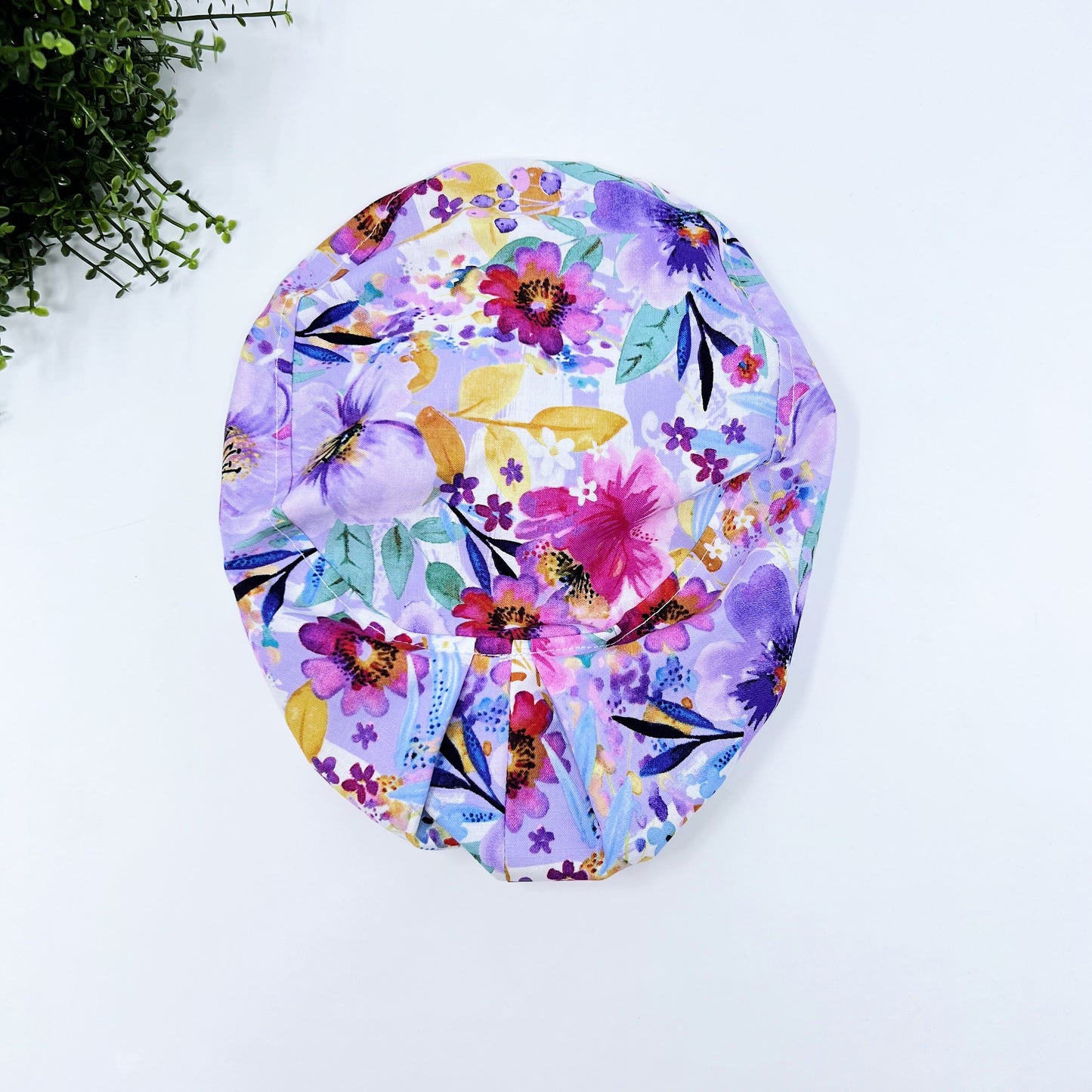 Floral Euro Scrub Cap for Women, Surgical cap Satin Lined Option