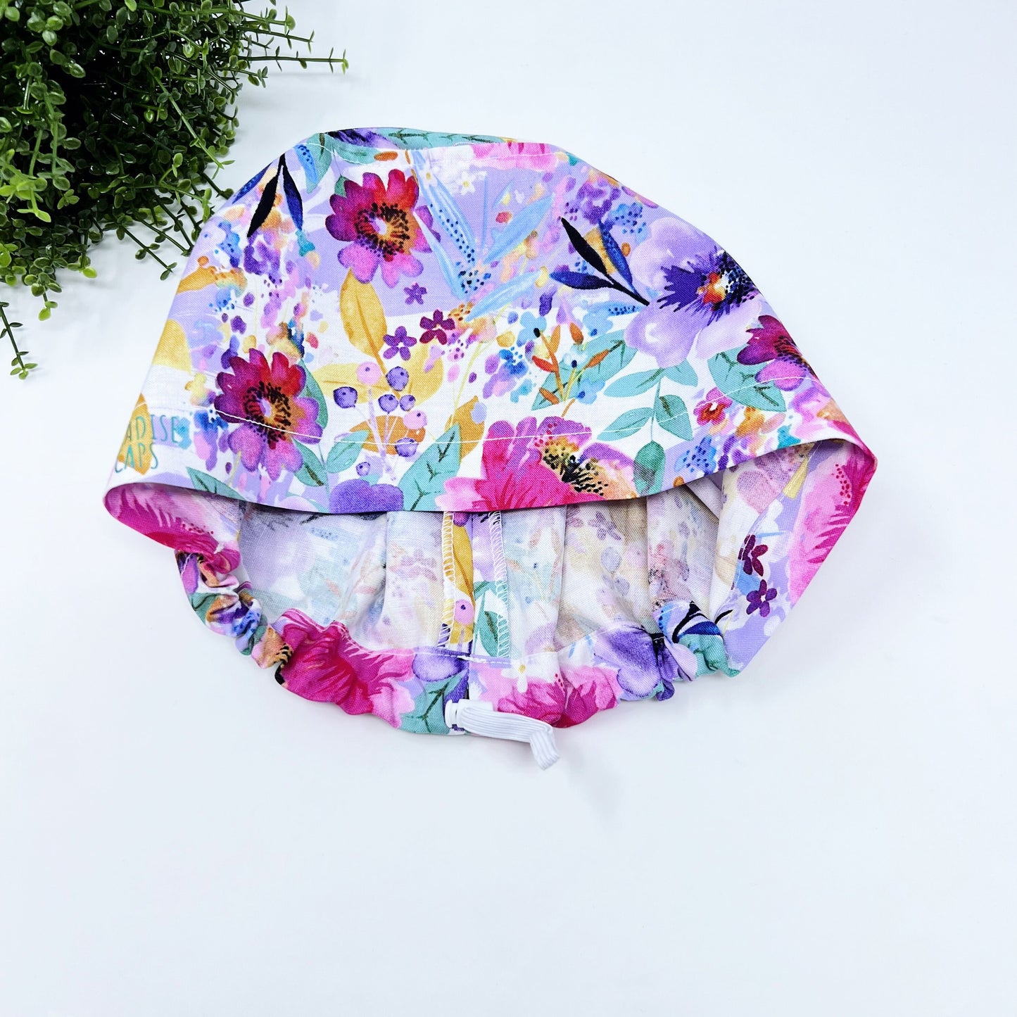 Floral Euro Scrub Cap for Women, Surgical cap Satin Lined Option