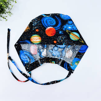 Celestial Skull tie-back style surgical scrub cap for men by Paradise Caps.