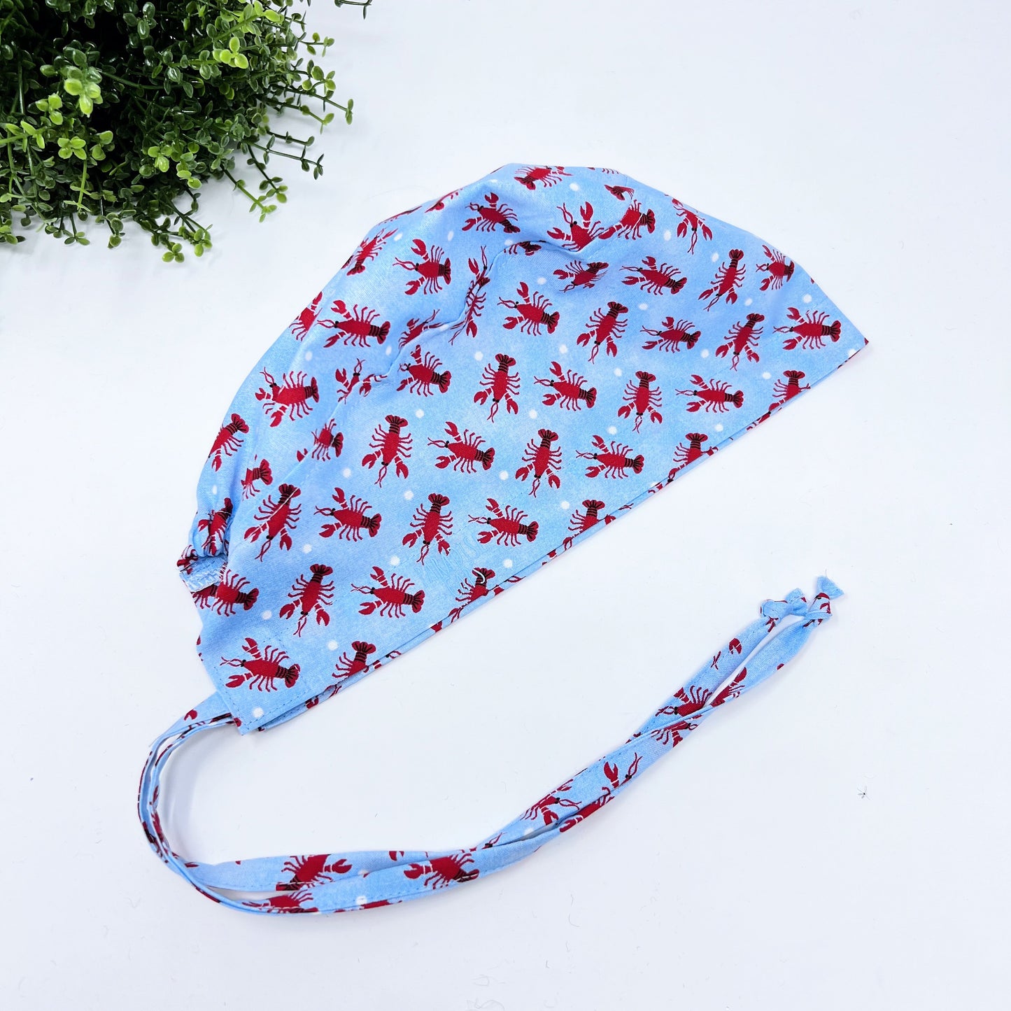 Lobster Print Scrub Cap. Dental scrub cap, Scrub caps for women. Scrub caps for men