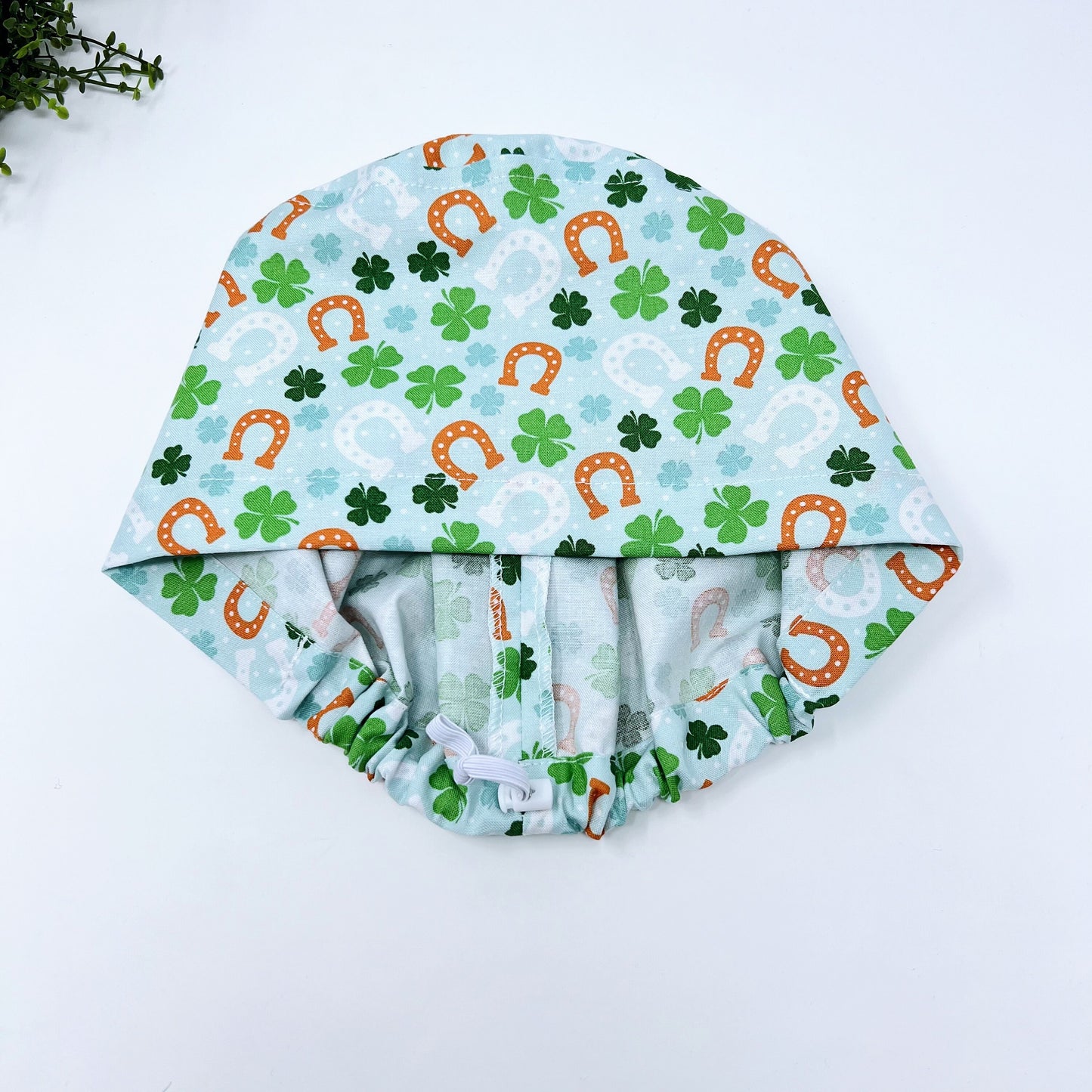 St. Patricks Day Euro Scrub Cap for Women, Surgical cap Satin Lined Option