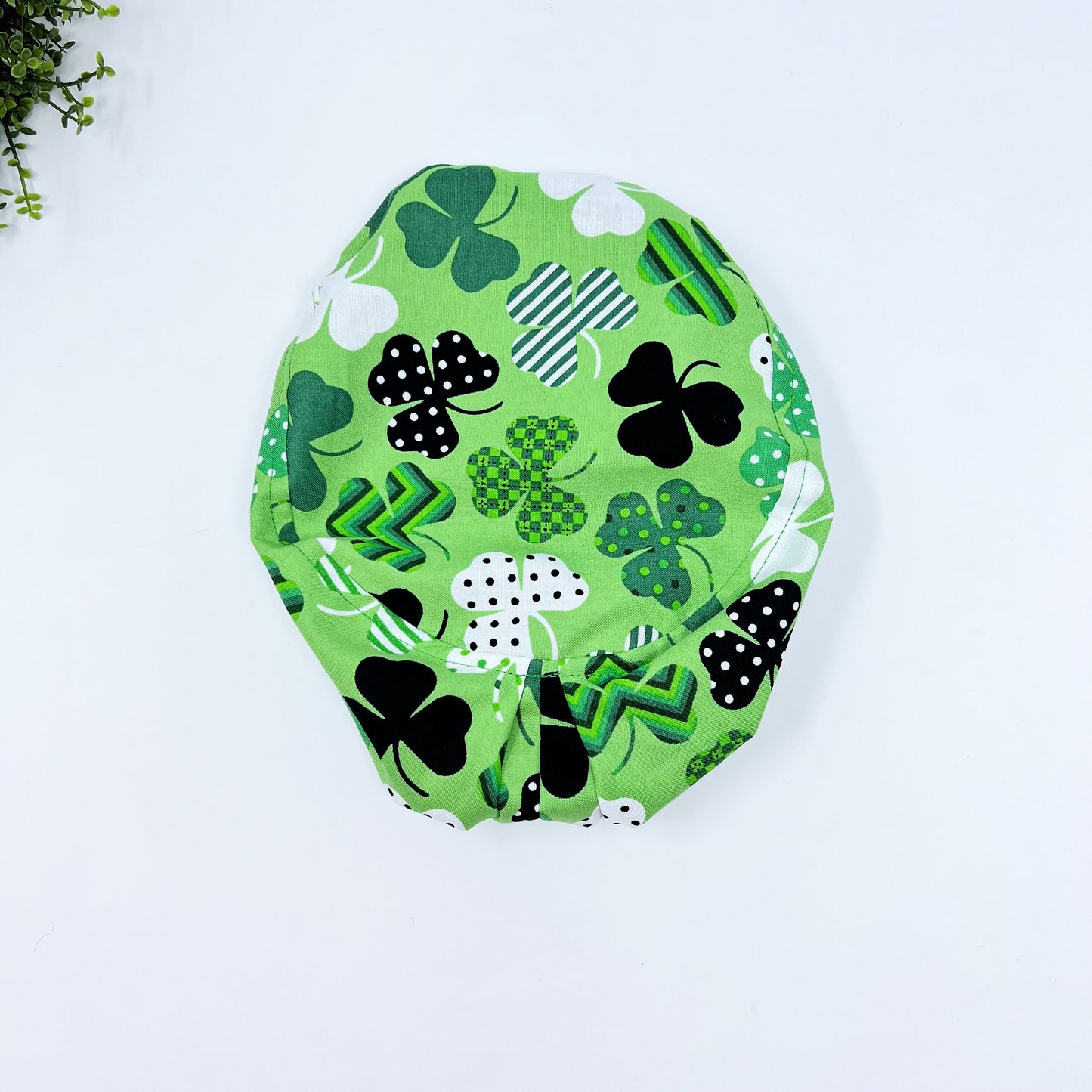 St. Patricks Day Euro Scrub Cap for Women, Surgical cap Satin Lined Option