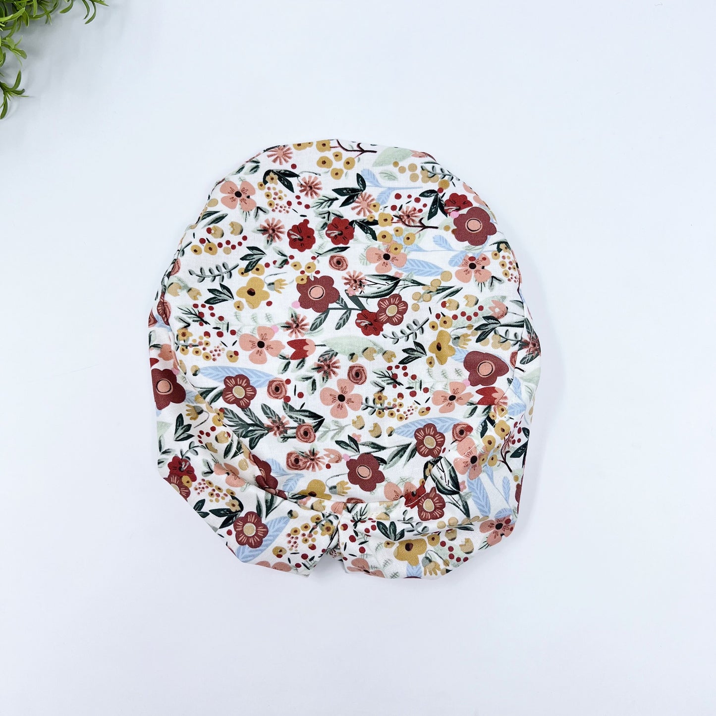 Flowers Euro Scrub Cap for Women, Surgical cap Satin Lined Option