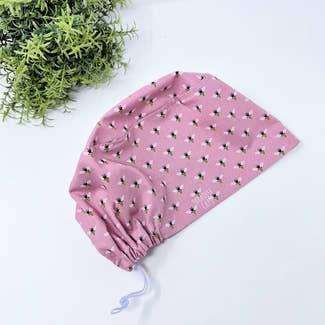 Bees Euro Scrub Cap for Women with Satin Lined Option by Paradise Caps.