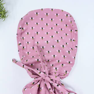 Bees Ponytail scrub cap for women with satin lined option by Paradise Caps.
