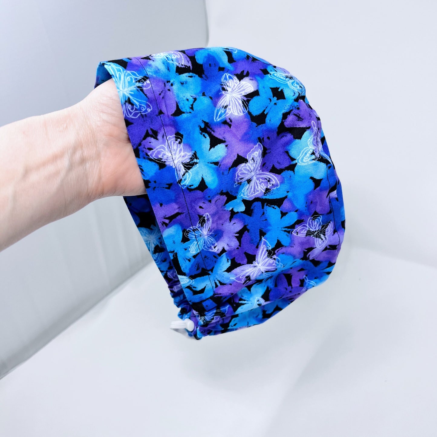 Butterflies Euro Scrub Cap for Women, Surgical cap Satin Lined Option