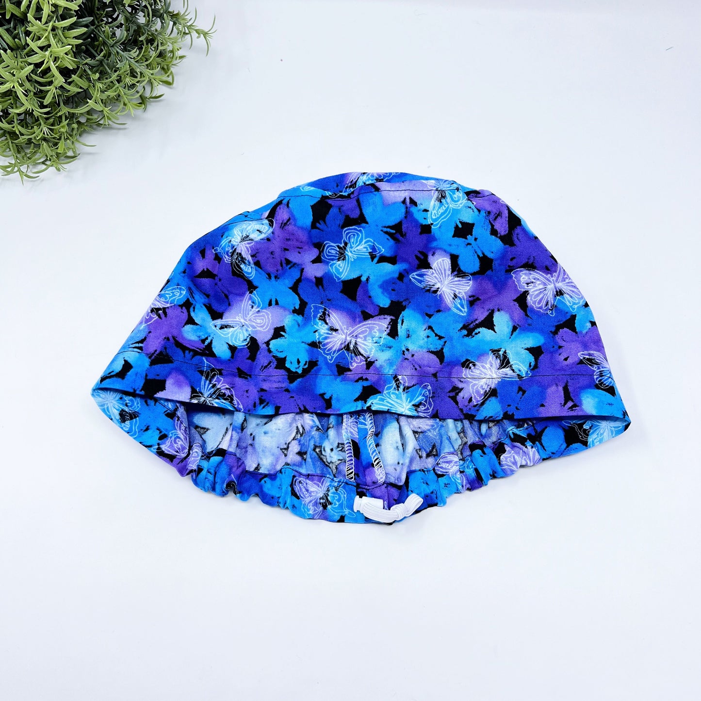 Butterflies Euro Scrub Cap for Women, Surgical cap Satin Lined Option