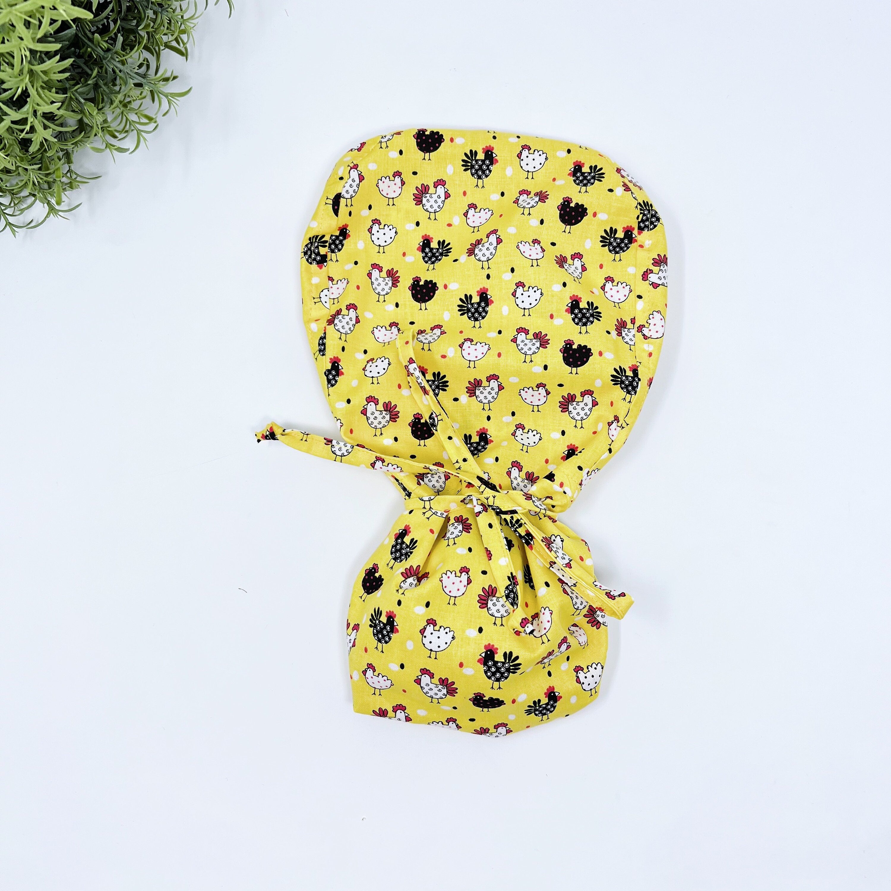 Chickens ponytail scrub cap. Surgical cap women. Surgical cap with ponytail, Scrub caps for women