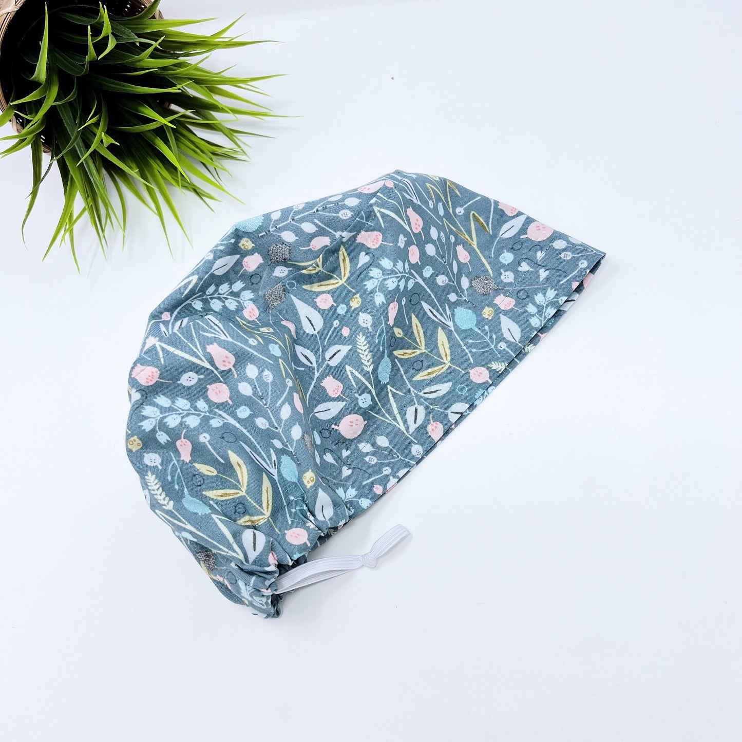 Flowers Euro Scrub Cap for Women, Surgical cap Satin Lined Option