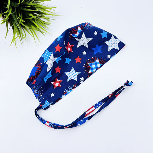 4th of July surgical cap.  Medical Scrub Cap, Unisex Scrub Caps