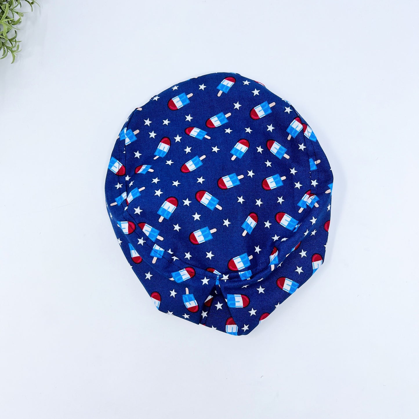 4th of July Euro Scrub Cap for Women, Surgical cap Satin Lined Option.