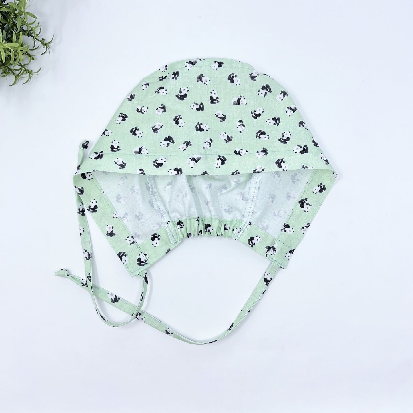 Pandas Surgical cap and badge holder from premium cotton. Summer Medical Scrub Cap, Dental scrub cap.