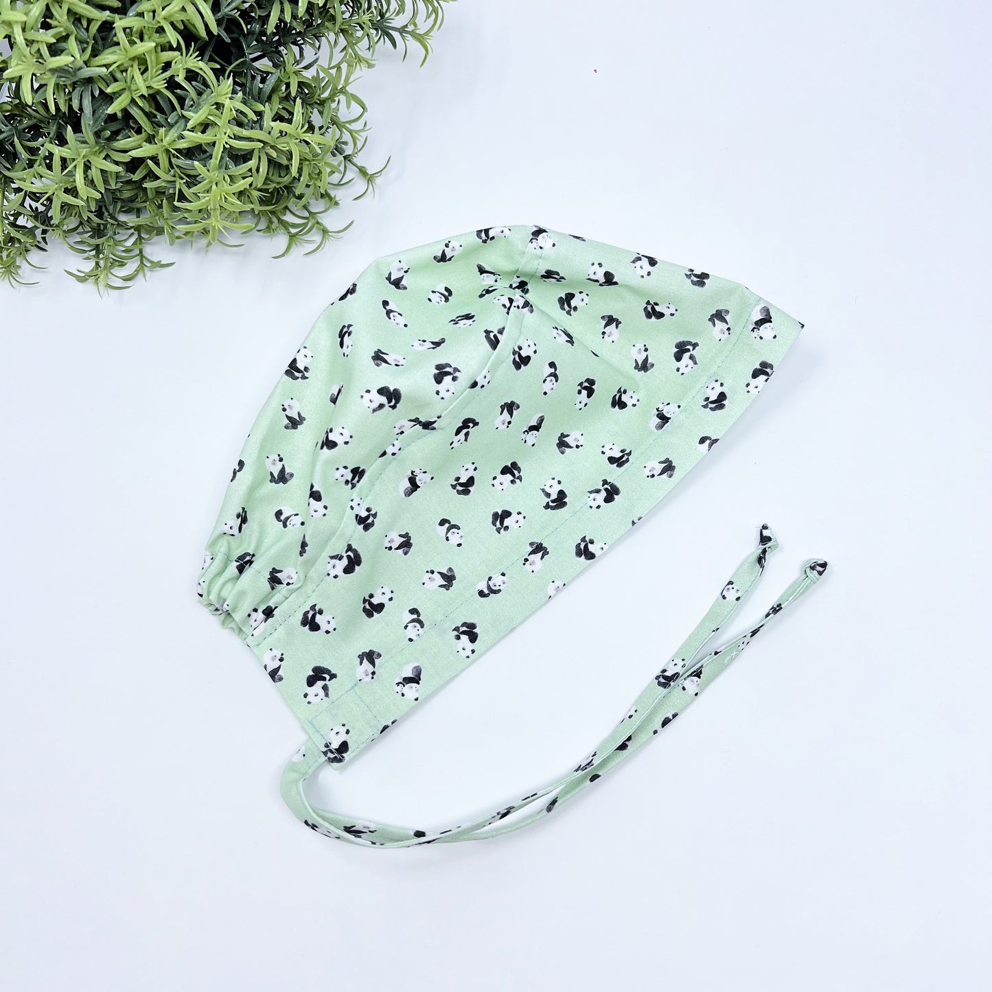 Pandas Surgical cap and badge holder from premium cotton. Summer Medical Scrub Cap, Dental scrub cap.