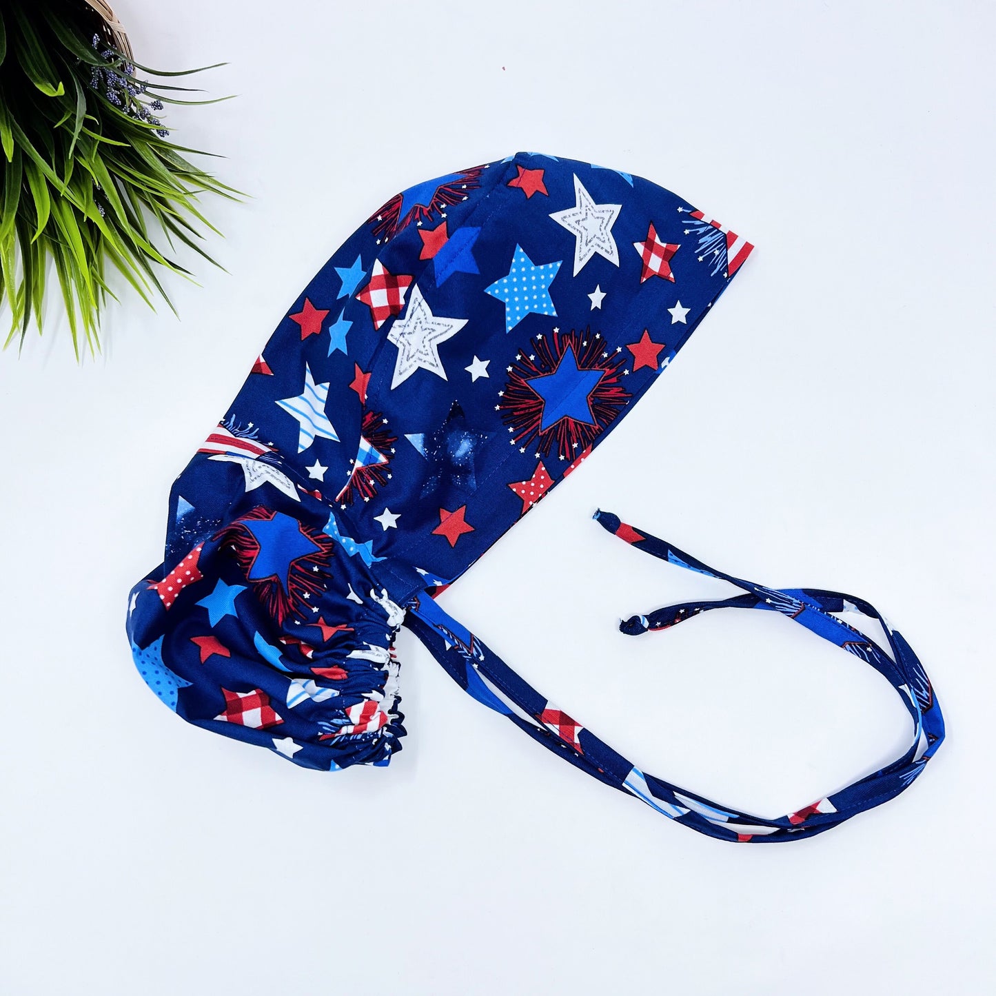 Patriotic ponytail scrub cap. Surgical cap with ponytail, Scrub caps for women, surgery cap