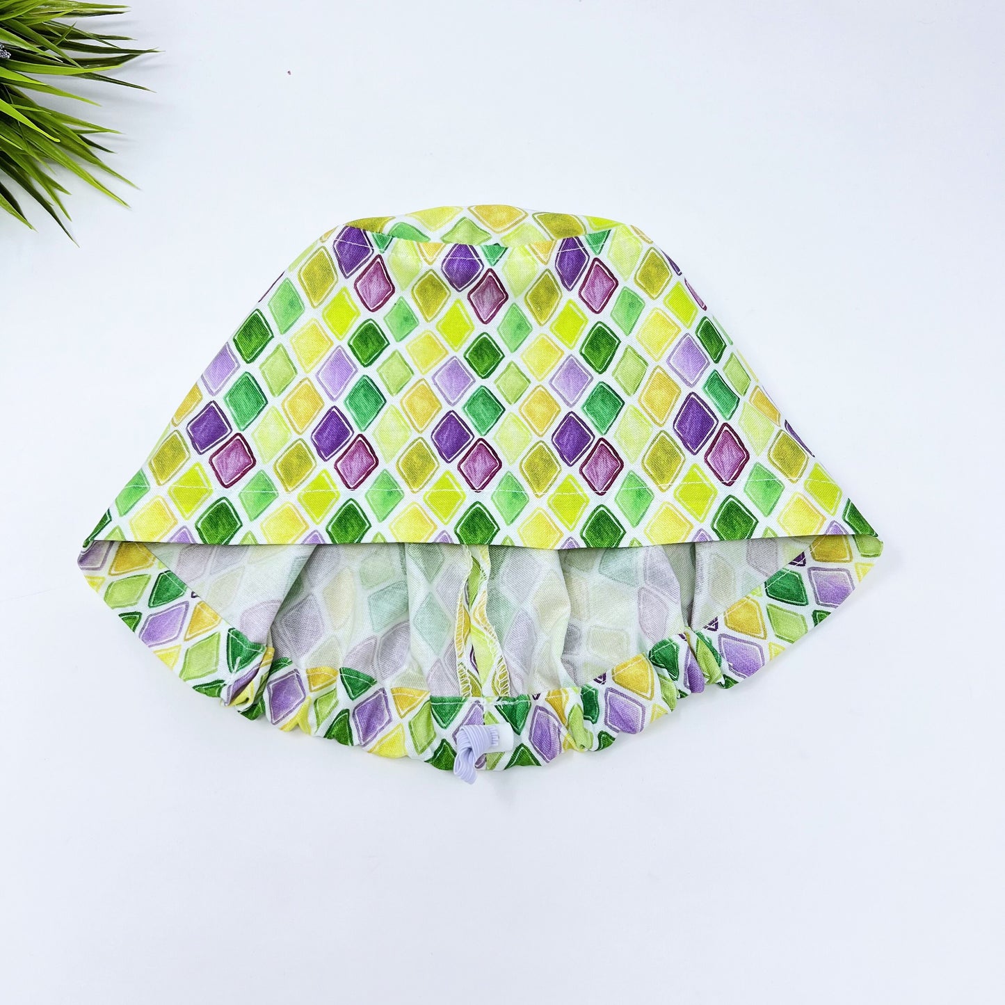 Mardi Gras ParadeDiamonds Euro Scrub Cap for Women, Surgical cap Satin Lined Option