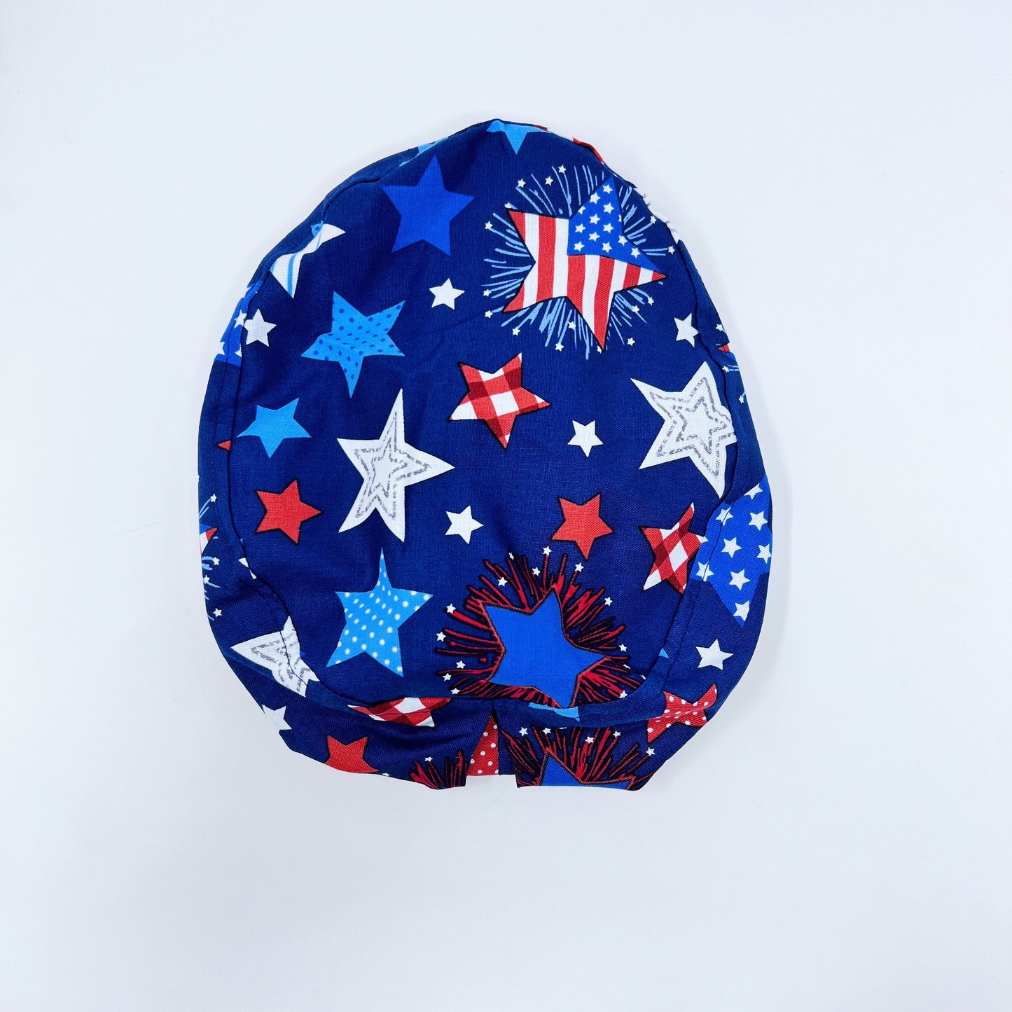 4th of July Euro Scrub Cap for Women, Surgical cap Satin Lined Option.