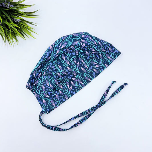 Surgical cap and badge holder from premium cotton. Summer Medical Scrub Cap, Dental scrub cap.