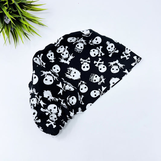 Halloween Euro Scrub Cap from premium cotton for Women, Surgical cap Satin Lined Option