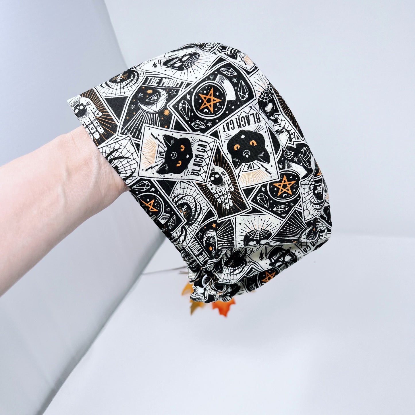 Halloween Euro Scrub Cap for Women, Surgical cap Satin Lined Option