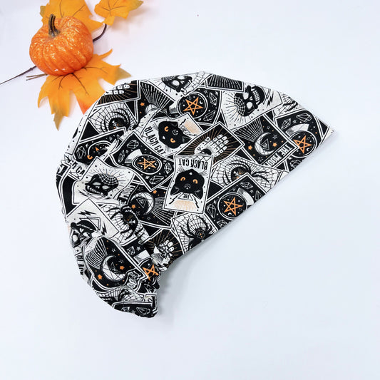 Halloween Euro Scrub Cap for Women, Surgical cap Satin Lined Option