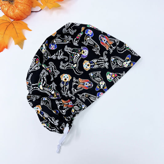 Halloween Euro Scrub Cap for Women, Surgical cap Satin Lined Option