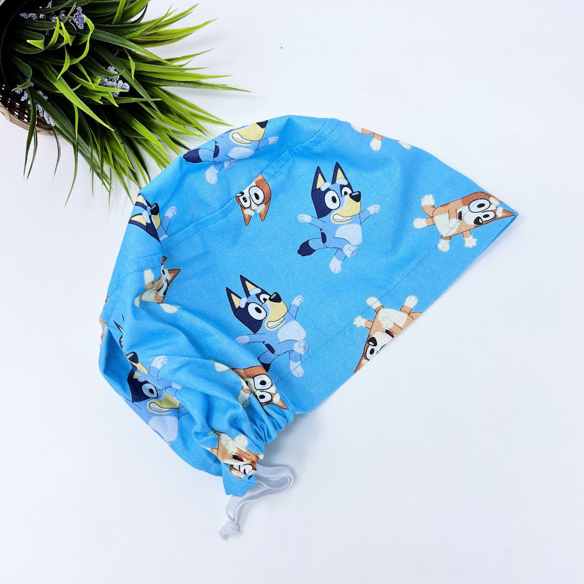 Bluey euro scrub cap, satin lined option