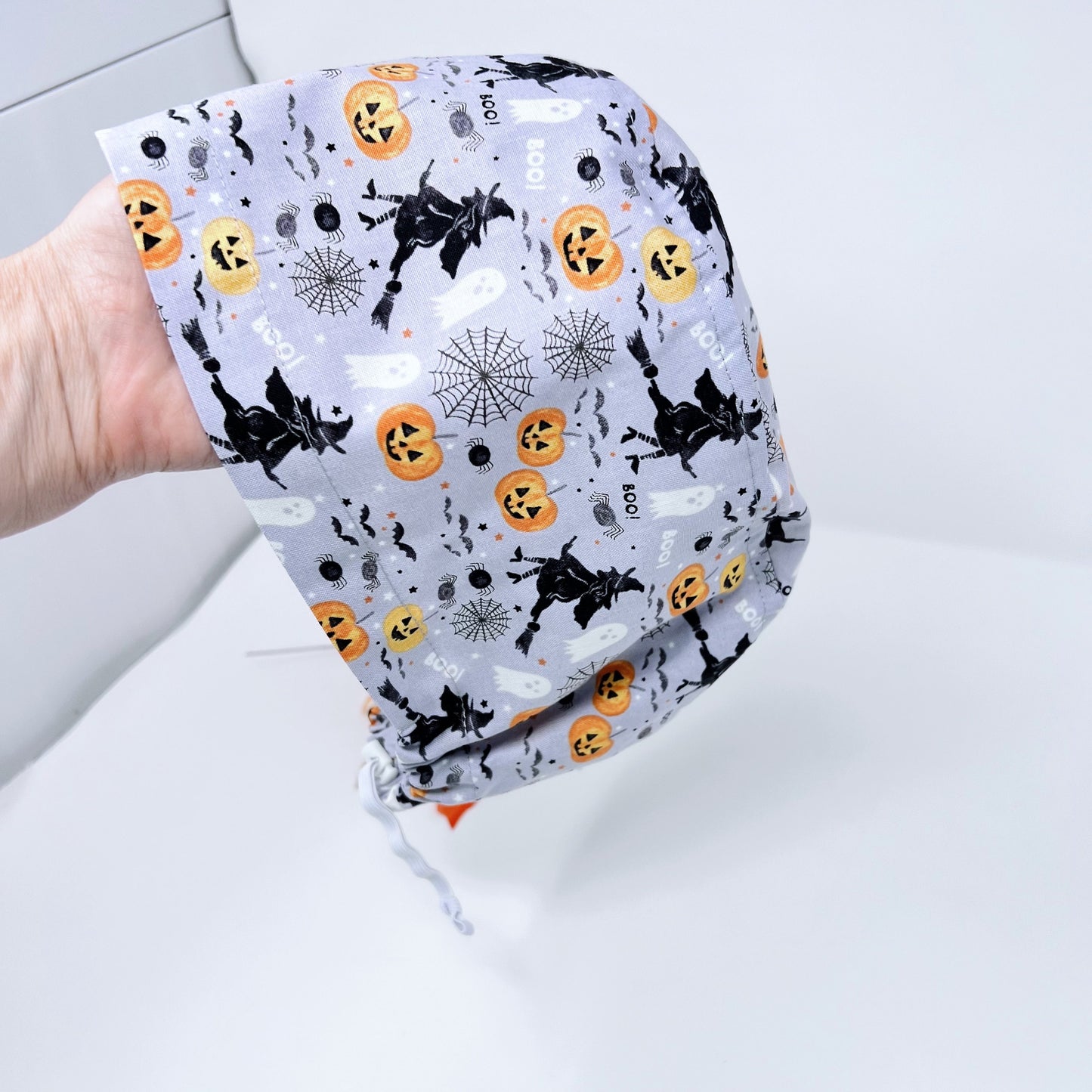 Halloween Euro Scrub Cap for Women, Surgical cap Satin Lined Option