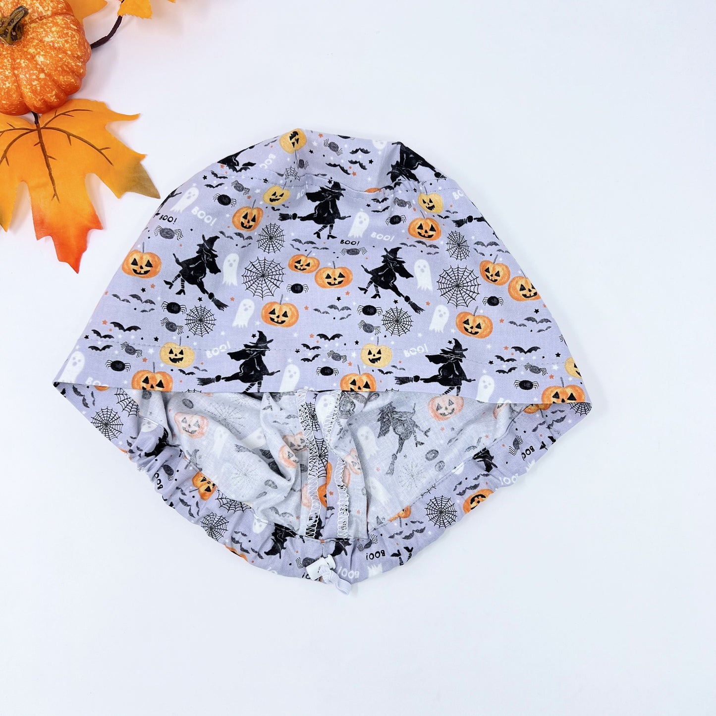 Halloween Euro Scrub Cap for Women, Surgical cap Satin Lined Option