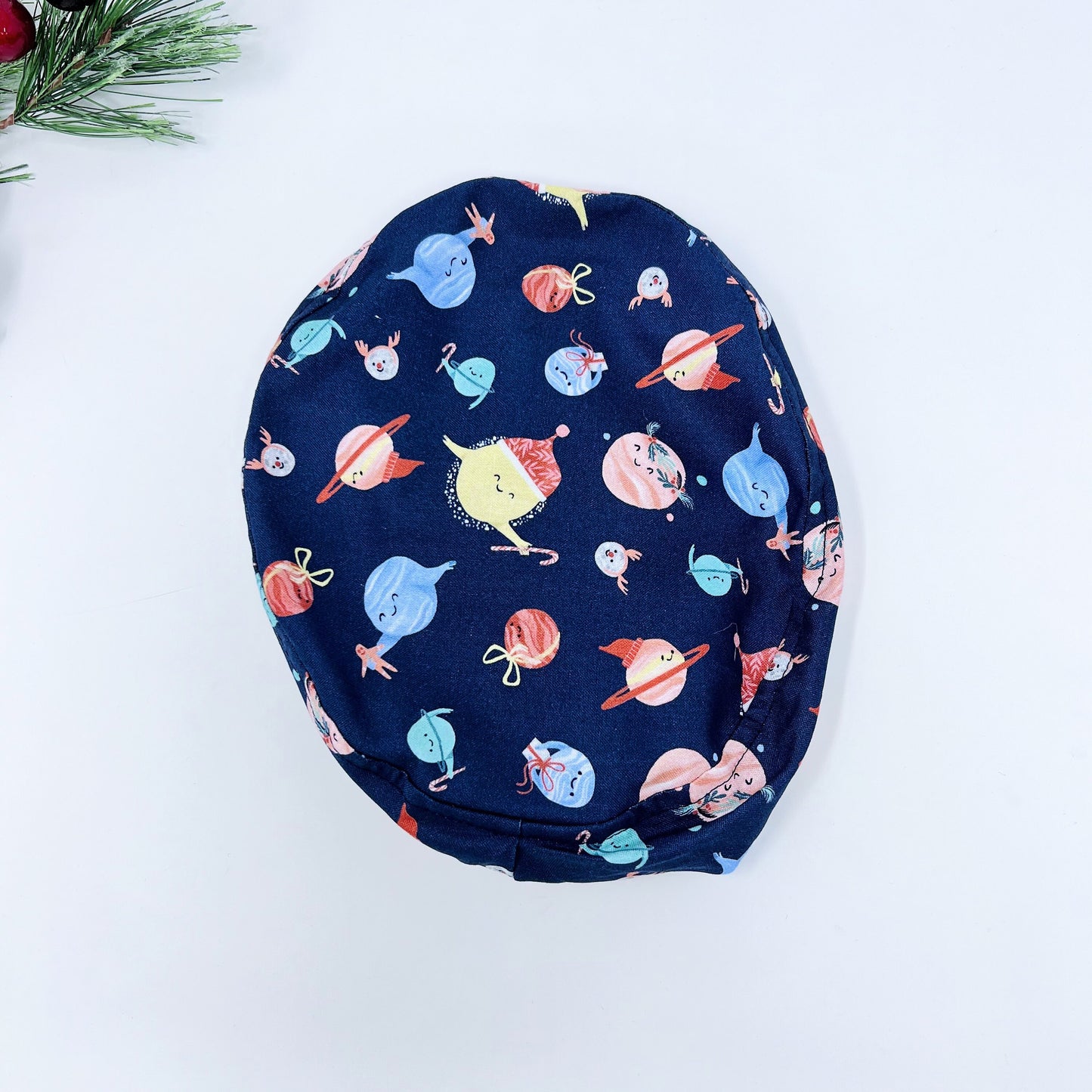 Christmas scrub hat. Euro scrub caps. Winter print scrub hats