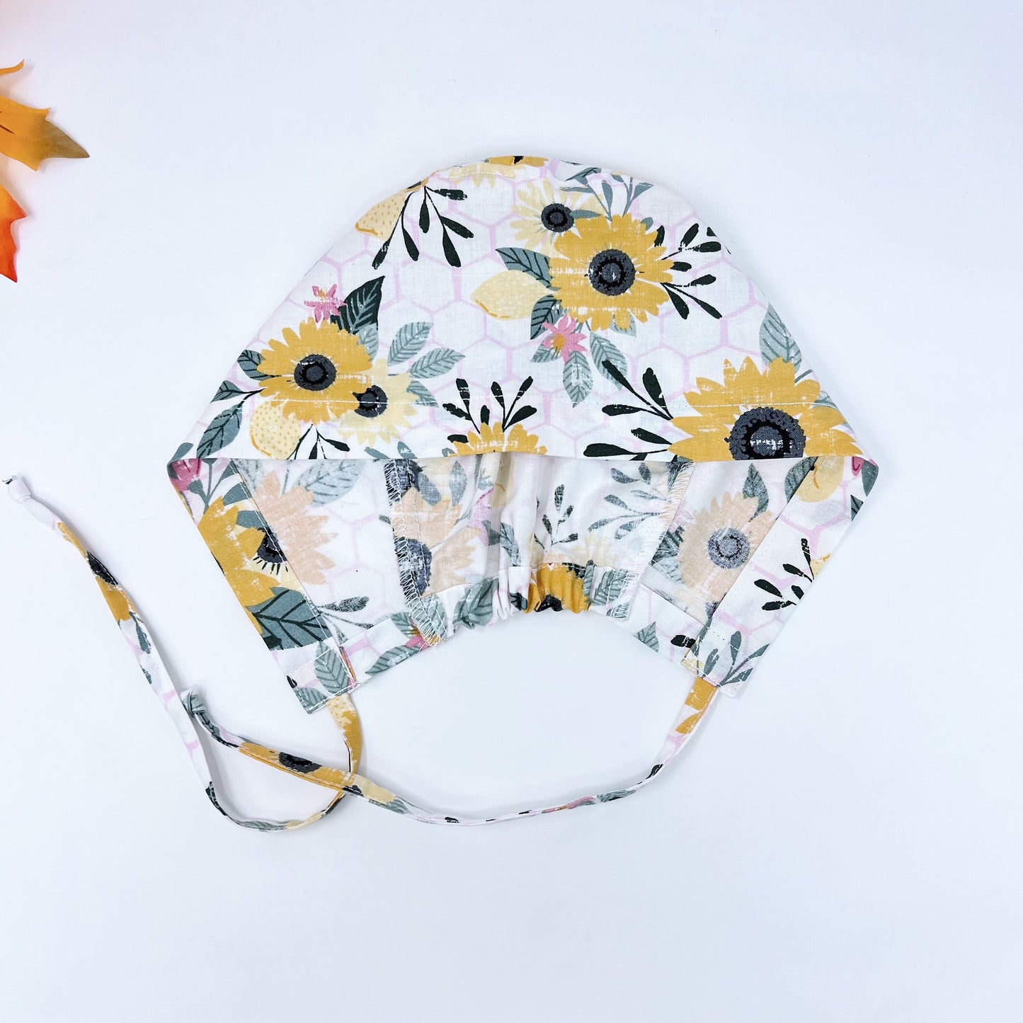 Fall flowers surgical cap. Honeydew Sunflower Medical Scrub Cap, Dental scrub cap, Scrub caps for women.