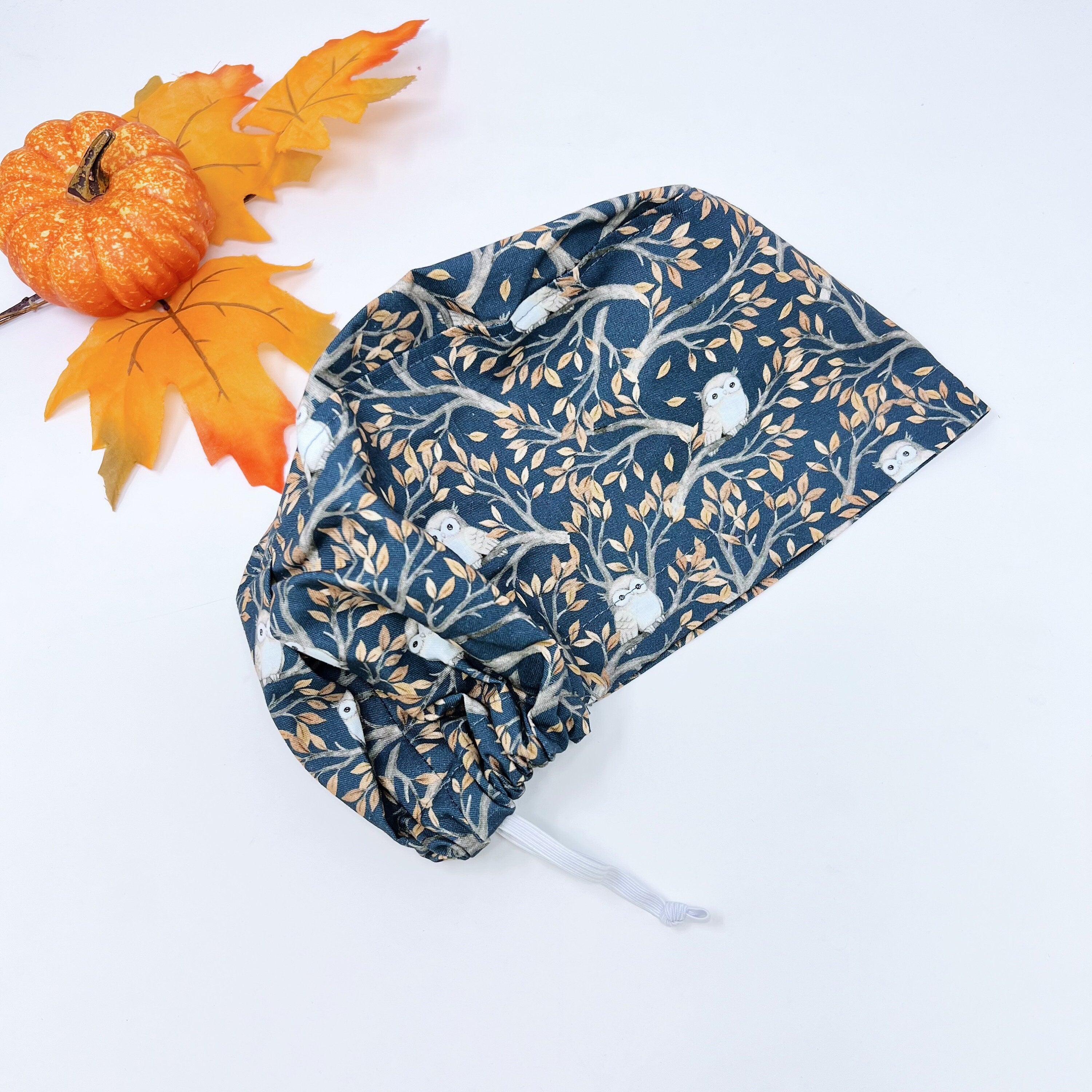 Owl Euro Scrub Cap for Women with Satin Lined Option by Paradise Caps.