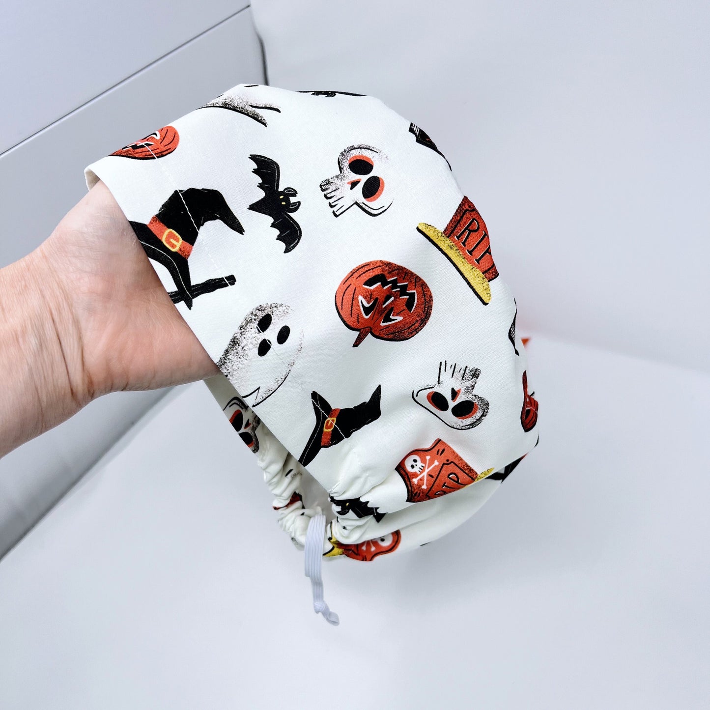 Halloween Euro Scrub Cap for Women, Surgical cap Satin Lined Option