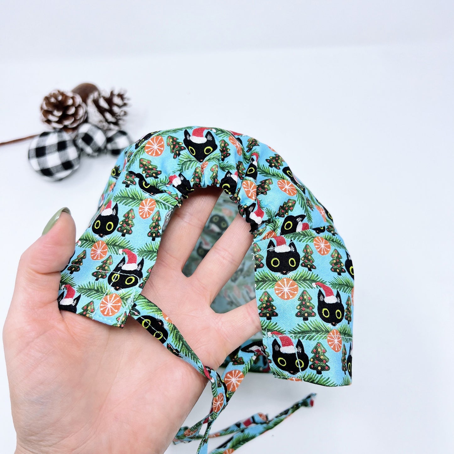 Christmas Surgical Cap from premium cotton, Cat scrub cap, Medical Scrub Cap