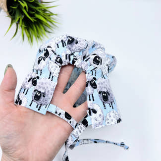 Sheep Skull tie-back style surgical scrub cap for men by Paradise Caps.