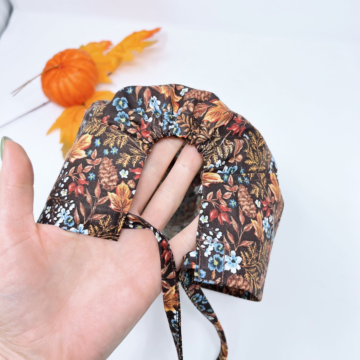 Fall flowers surgical cap. Medical Scrub Cap, Dental scrub cap, Scrub caps for women.