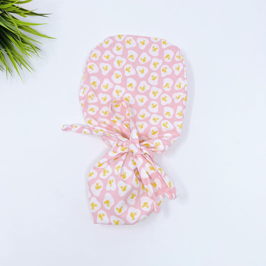 Funny Ponytail Scrub Cap. Satin Lined Option Surgical cap with ponytail, Scrub caps for women